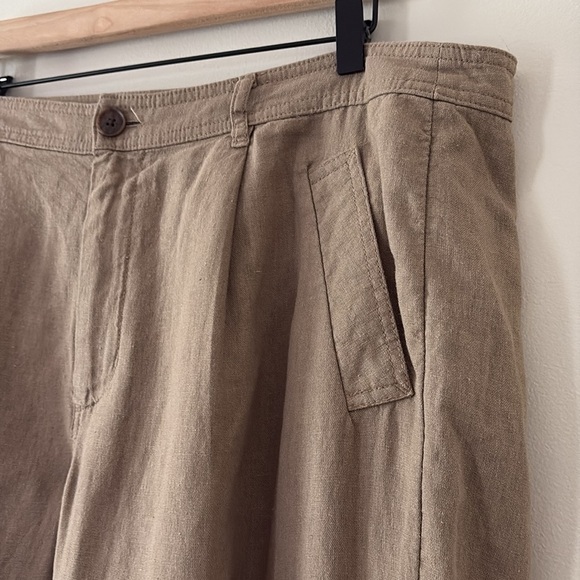 A New Day Linen Blend Cargo Pants Straight Leg Adjustable Ankle Size 14 Brown - Picture 4 of 15